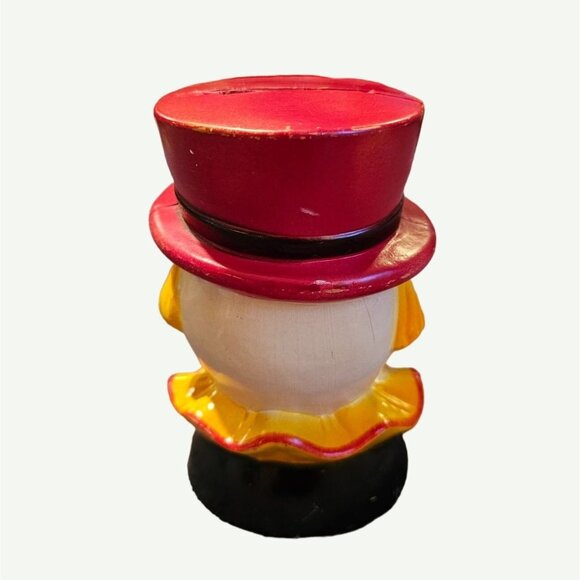 Vintage 1960's Coin Bank Smiling Circus Clown  Bank Hard Plastic Carnival Prize - Picture 5 of 14